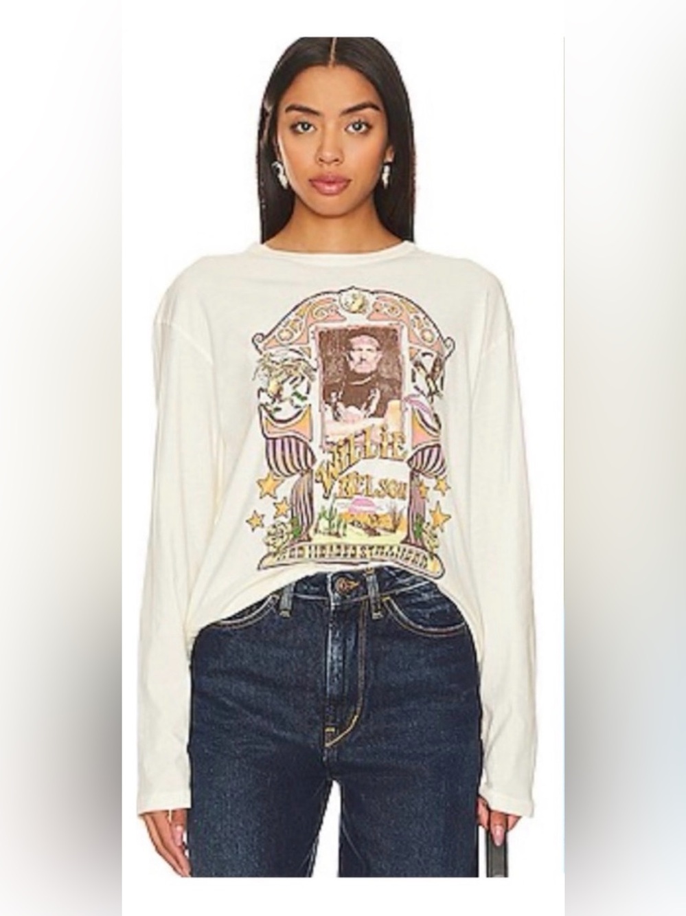 Graphic Long Sleeve Tee - Cream